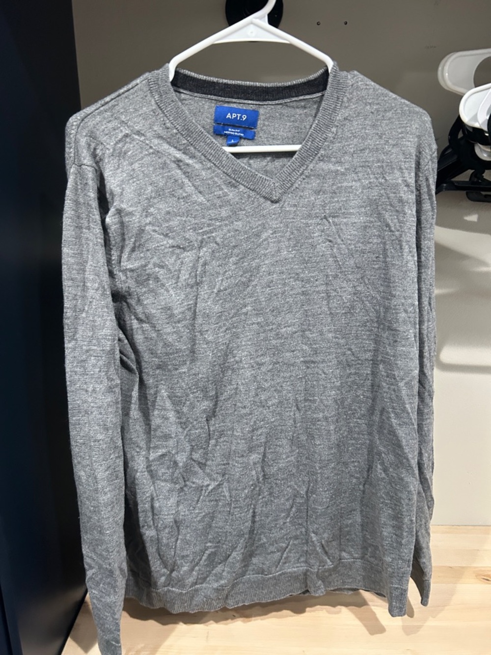 Apt. 9 Heather Gray V-Neck Pullover